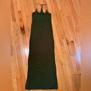 Maxi dark green dress with braided back! Bought is St Barth! 🐚